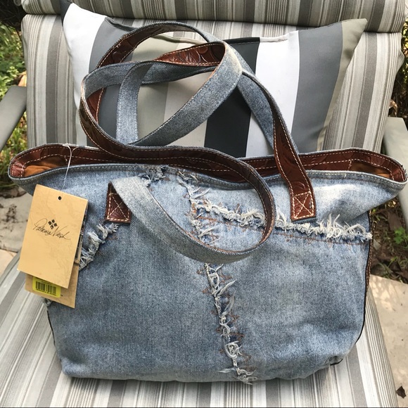 Patricia Nash Frayed Denim Hobo Bagnew 